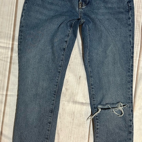 We The Free Jeans Button Fly Raw Hem Distressed Size 27 - Picture 8 of 9